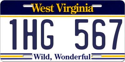 WV license plate 1HG567