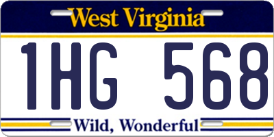 WV license plate 1HG568