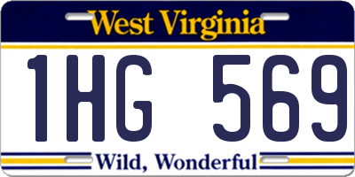 WV license plate 1HG569