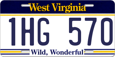 WV license plate 1HG570