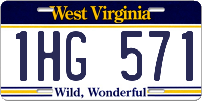 WV license plate 1HG571