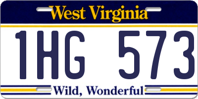 WV license plate 1HG573