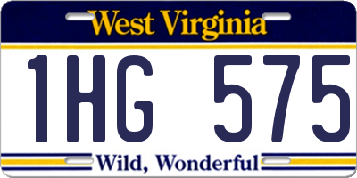 WV license plate 1HG575