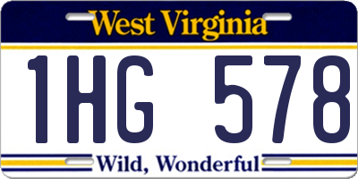 WV license plate 1HG578