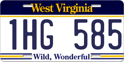 WV license plate 1HG585