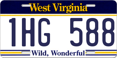 WV license plate 1HG588