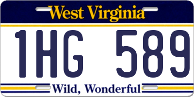 WV license plate 1HG589
