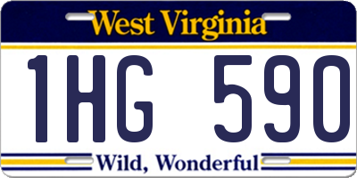 WV license plate 1HG590