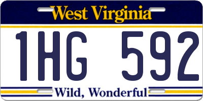 WV license plate 1HG592