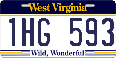 WV license plate 1HG593