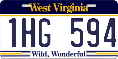 WV license plate 1HG594