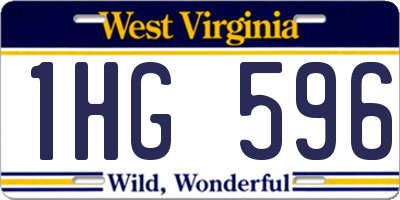WV license plate 1HG596