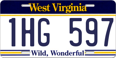 WV license plate 1HG597