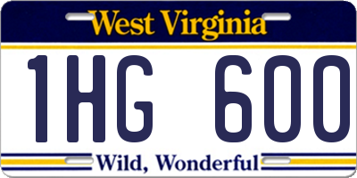 WV license plate 1HG600