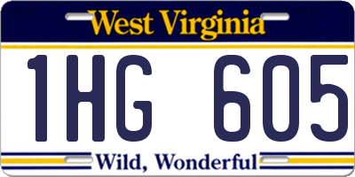 WV license plate 1HG605