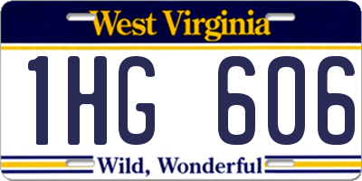 WV license plate 1HG606