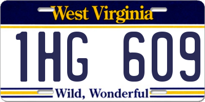 WV license plate 1HG609