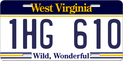 WV license plate 1HG610