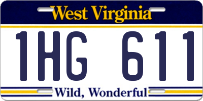 WV license plate 1HG611