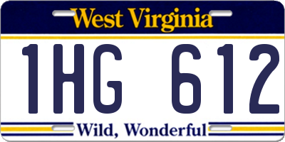 WV license plate 1HG612