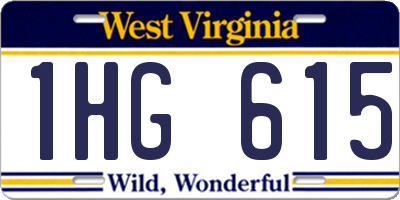 WV license plate 1HG615