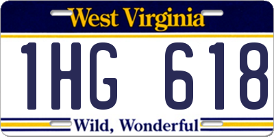 WV license plate 1HG618