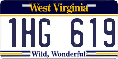 WV license plate 1HG619