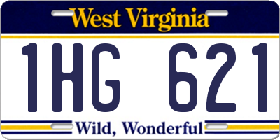 WV license plate 1HG621