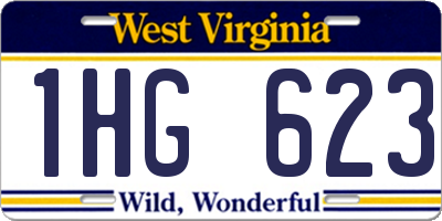 WV license plate 1HG623