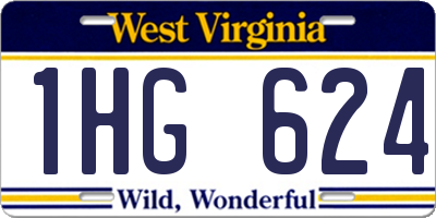 WV license plate 1HG624