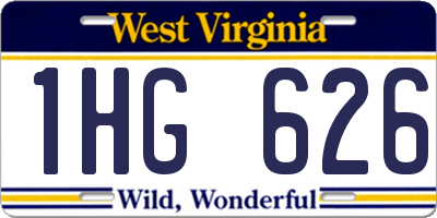 WV license plate 1HG626