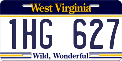 WV license plate 1HG627