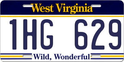 WV license plate 1HG629