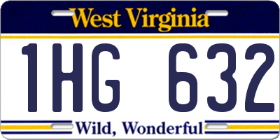 WV license plate 1HG632