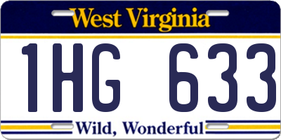 WV license plate 1HG633