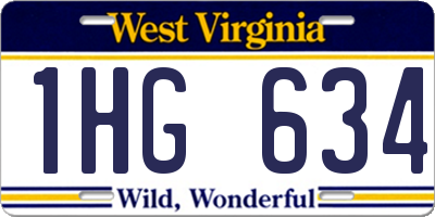 WV license plate 1HG634