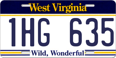 WV license plate 1HG635