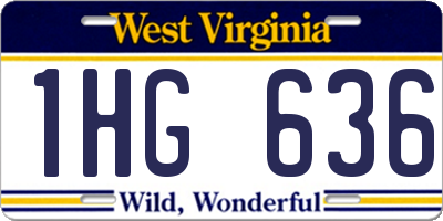 WV license plate 1HG636