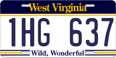 WV license plate 1HG637