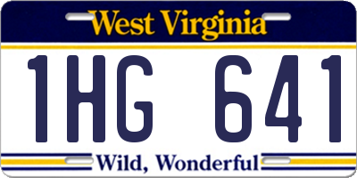 WV license plate 1HG641