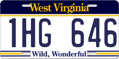 WV license plate 1HG646