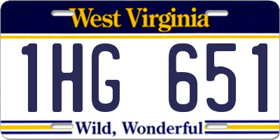 WV license plate 1HG651