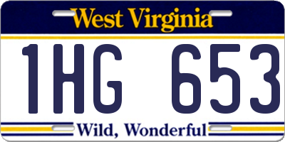 WV license plate 1HG653