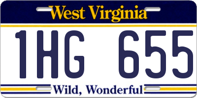 WV license plate 1HG655