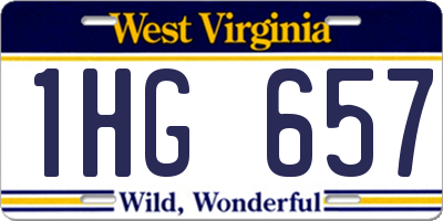 WV license plate 1HG657