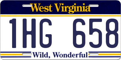 WV license plate 1HG658