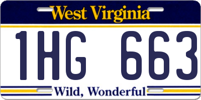 WV license plate 1HG663