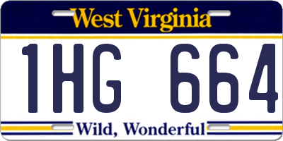 WV license plate 1HG664