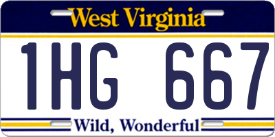 WV license plate 1HG667