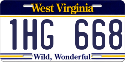 WV license plate 1HG668
